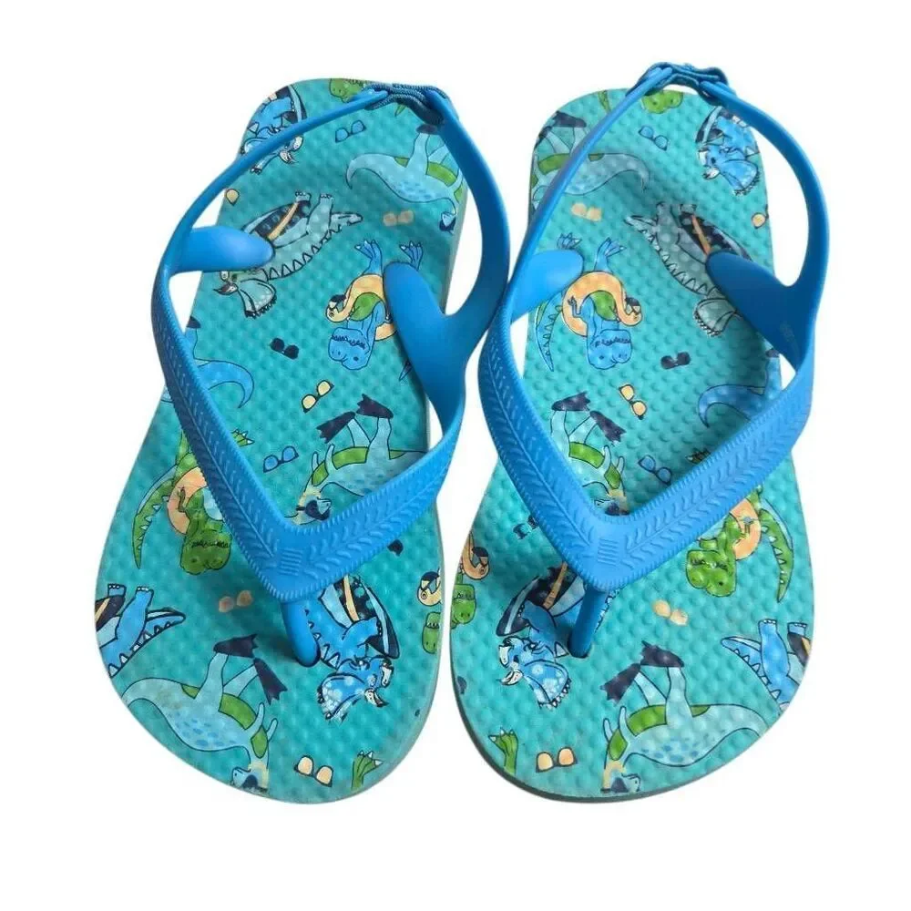 Dinosaur flipflops Kid shoes 11/12